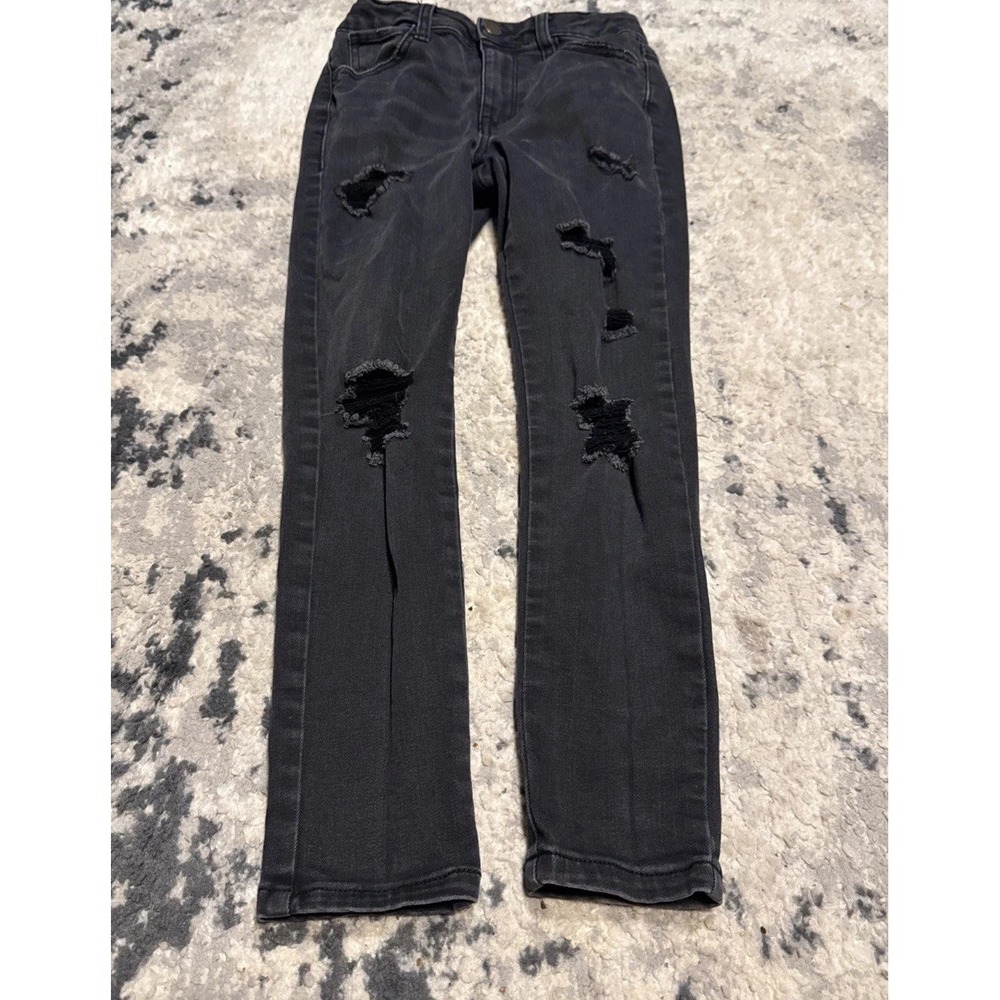 Black Distressed Jeans Youth Girls Size 10